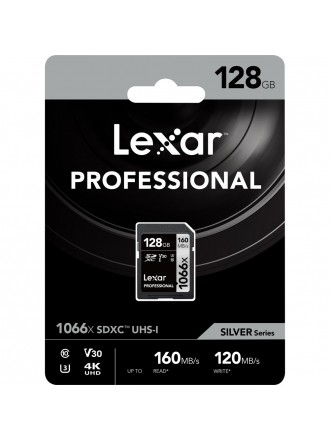 Scheda di memoria Lexar 128GB Professional 1066x UHS-I SDXC (serie SILVER)