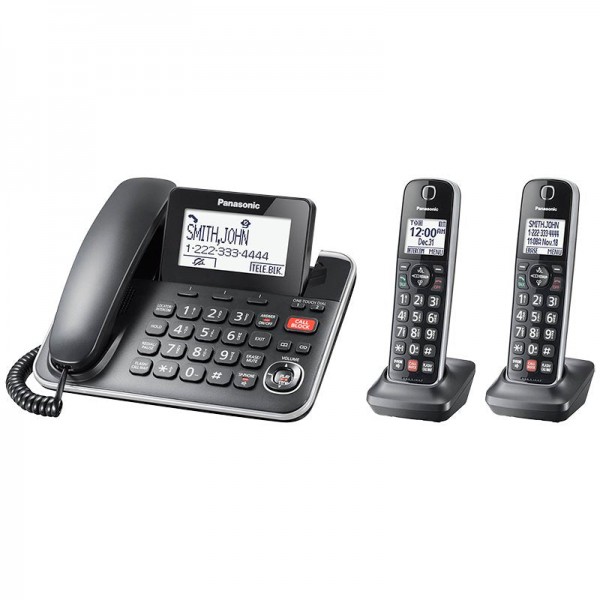 Panasonic KXTGF872B - Telefono digitale corded/cordless a 2 mani con segreteria telefonica