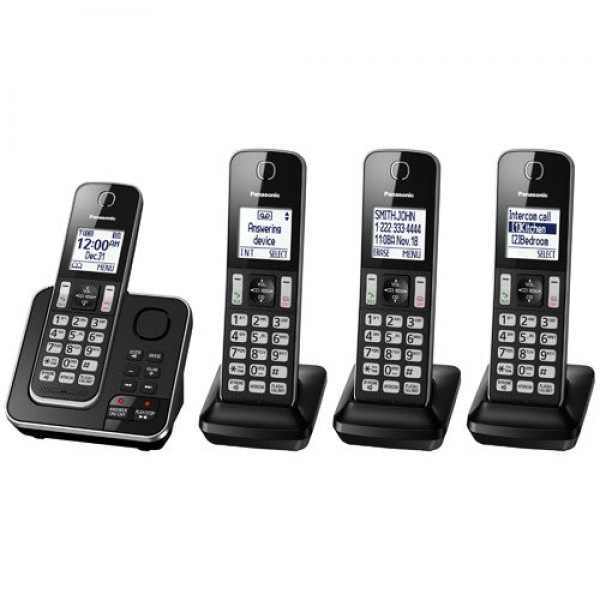 Panasonic KXTGD394 Telefono cordless a 4 portatili con sistema di segreteria telefonica