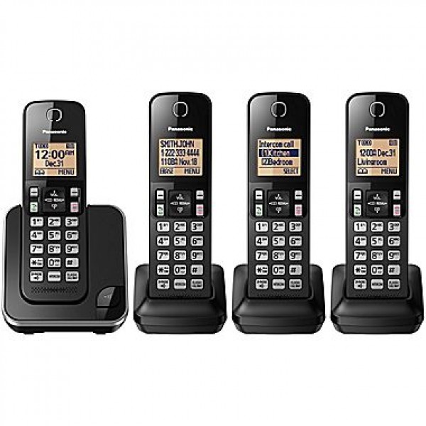 Panasonic KXTGC384B Telefono cordless a 4 portatili