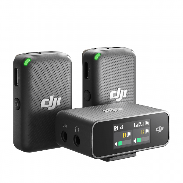 DJI Mic 2-Person Compact Digital Wireless Microphone System/Recorder per fotocamera e smartphone (2,4 GHz)