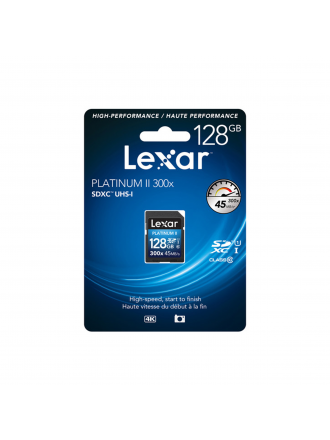 Scheda di memoria SDXC Lexar 128GB Platinum II UHS-I 300x (Classe 10)