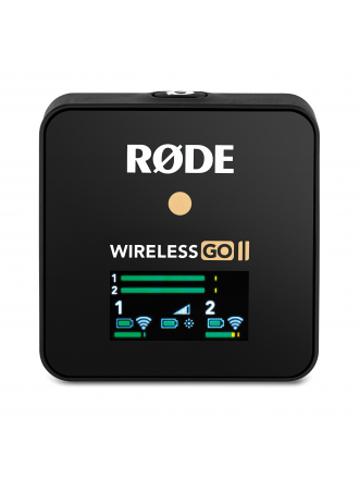 Sistema microfonico digitale compatto senza fili/registratore Rode Wireless GO II a set singolo, 2,4 GHz - Nero