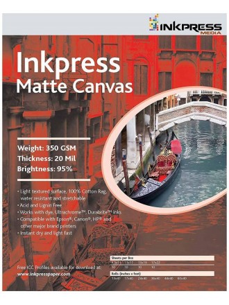 Inkpress ACW851110 Carta MEDIA Matte Canvas 8,5 x 11 pollici