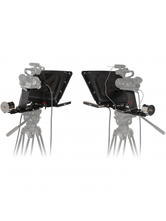 Sistema per interviste ikan P2P con 2 telepromptori professionali da 15" ad alta luminosità