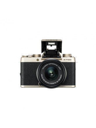 Fujifilm X-T100 Kit mirrorless con obiettivo XC 15-45 mm f/3,5-5,6 - Oro