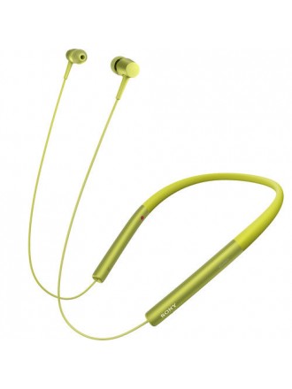 Sony MDR-EX750BT - Auricolari con microfono - in-ear - montaggio dietro il collo - wireless - Bluetooth - NFC - giallo lime