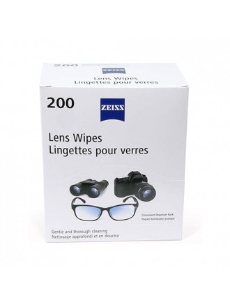 Salviette per la pulizia delle lenti pre-umidificate Zeiss - Puliscono senza lasciare aloni per obiettivi di fotocamere e occhiali - (200 conteggi)