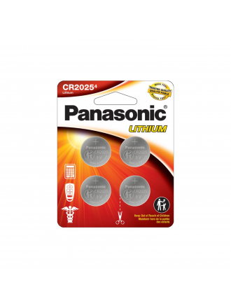Panasonic 2025 3V Batteria a bottone al litio 4 Pack