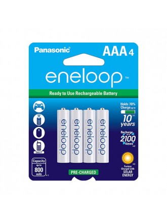 Panasonic BK4MCCA4BF Eneloop AAA Nuove batterie ricaricabili Ni-MH a 2100 cicli, confezione da 4 pezzi
