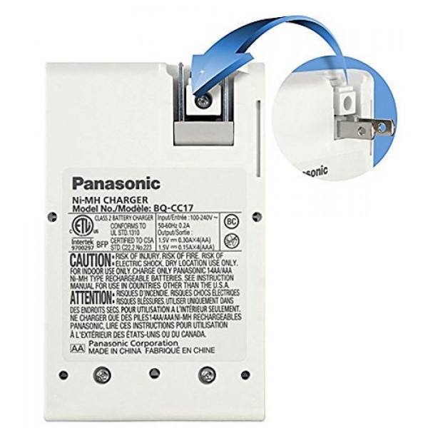 Panasonic KKJ17MCC82F Eneloop Power Pack, Nuovo ciclo 2100, 8AA, 2AAA, 2 distanziatori "C", 2 distanziatori "D", caricabatterie individuale "Advanced