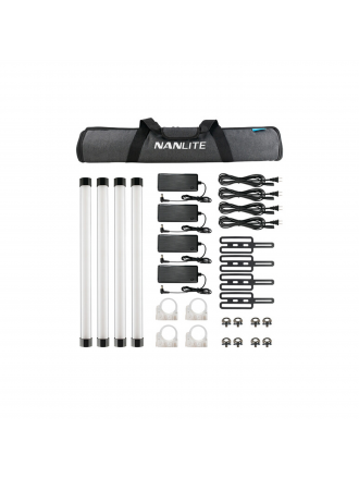 Nanlite PavoTube II 15X RGBWW LED Pixel Tube Kit a 4 luci con batterie interne