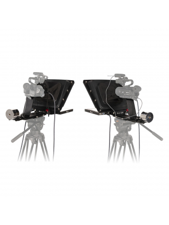 Sistema per interviste ikan P2P con 2 Teleprompter professionali da 15" ad alta luminosità