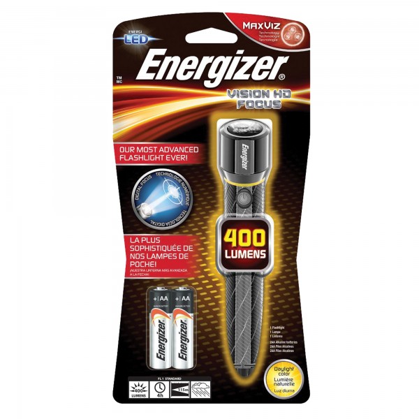 Energizer EPMZH21E - Torcia portatile a LED in acciaio inox, AA