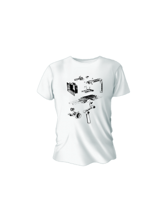 T-shirt EP a manica corta in cotone con microfono per fotocamera - Bianco - Taglia L