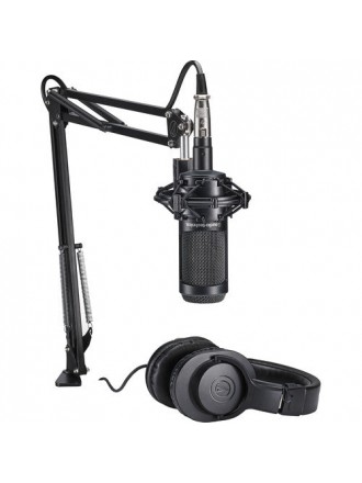 Pacchetto microfonico da studio Audio-Technica AT2035 con ATH-M20x e braccio a braccio