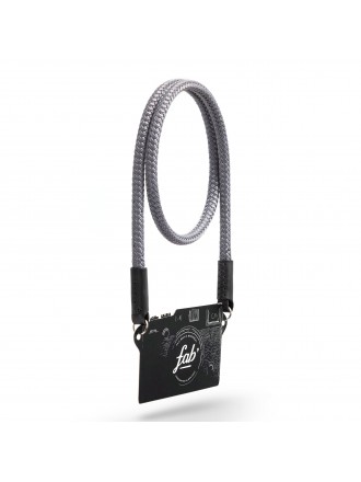 Cinturino Fab' F8 - Corda grigia, pelle nera - Taglia XL (55")