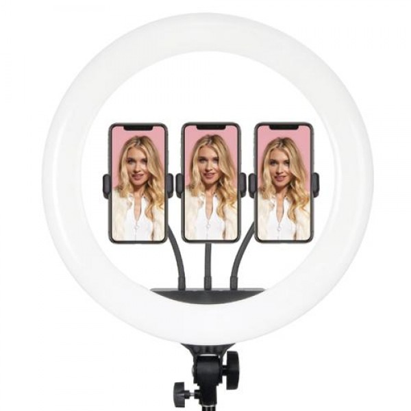 Mobifoto MOBIRL18 - Kit di luci ad anello LED bi-colore da 18 pollici