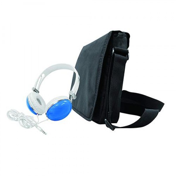 Sylvania SDVD7060-Combo, lettore DVD portatile da 7 pollici con cuffie oversize abbinate e borsa da viaggio Deluxe