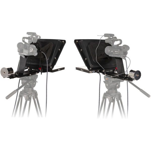 Sistema per interviste ikan P2P con 2 telepromptori professionali da 15" ad alta luminosità