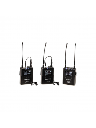 Saramonic UWMIC9S KIT2 Sistema di microfoni omni lavalier wireless per 2 persone con montaggio su telecamera (da 514 a 596 MHz)