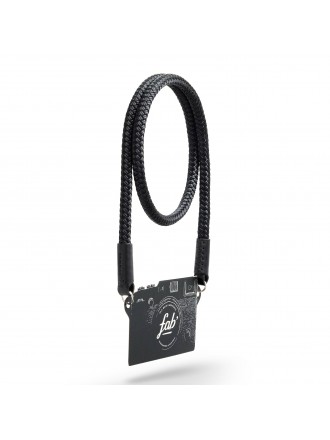 Cinturino Fab' F8 - Corda e pelle nera - Misura XL (55")