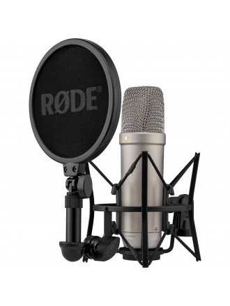 RODE NT1 Microfono a condensatore cardioide a diaframma largo di quinta generazione XLR/USB - Argento