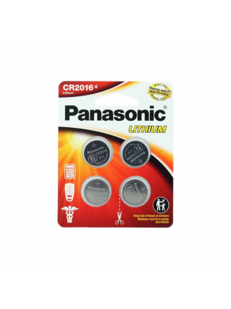 Batteria a bottone al litio Panasonic CR2016 3V - 90mAh, 4-Pack