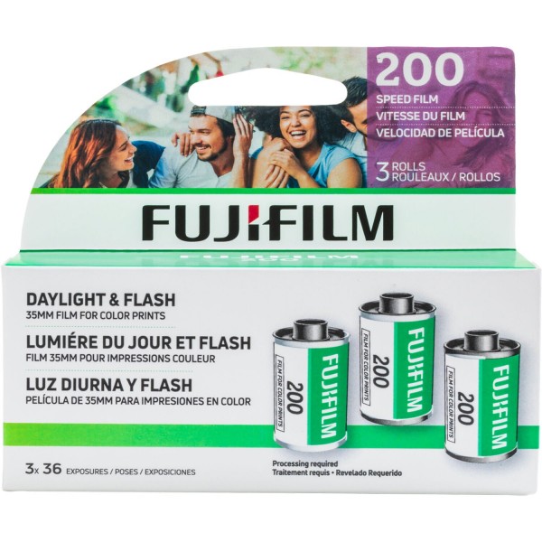 FUJIFILM 200 Pellicola negativa a colori - 35 mm, 36 esposizioni, confezione da 3 pezzi